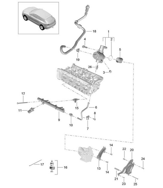 Diagram 107-055 Porsche Boxster 718 (982) 2017>> 引擎