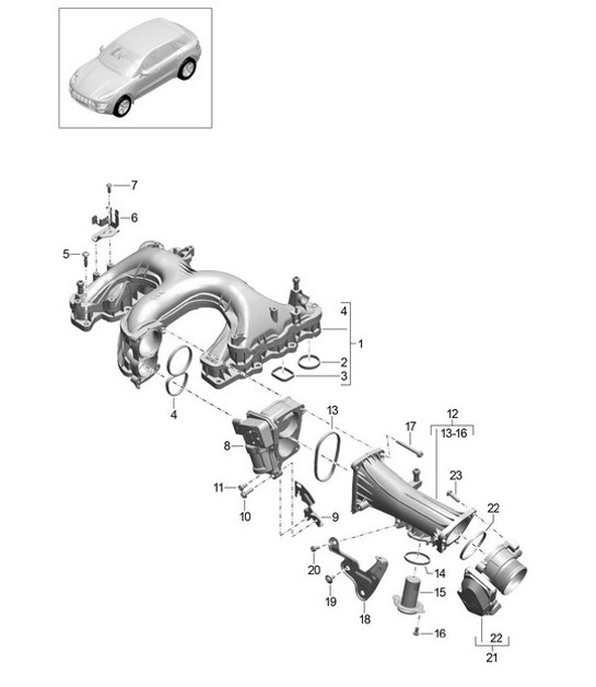 Diagram 107-066 Porsche Macan (95B) MK1 (2014-2018) 引擎