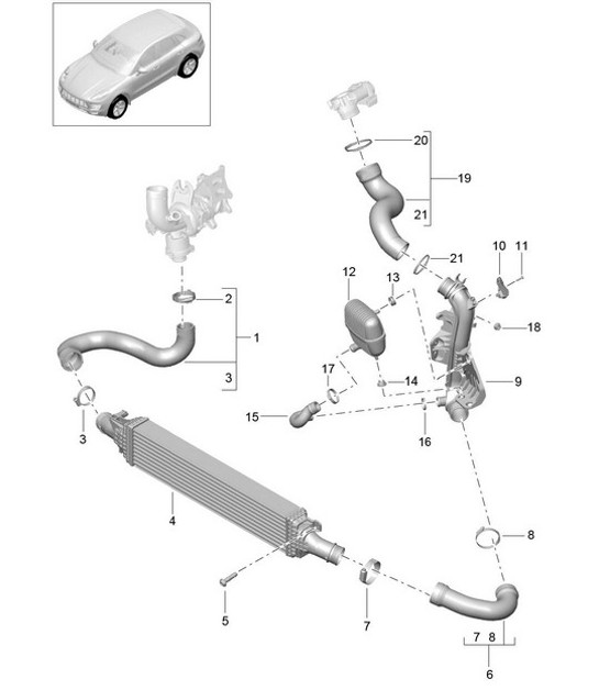 Diagram 107-076 Porsche 991.1 Carrera C2 3.4L (350 Bhp) 2012-16 Motore