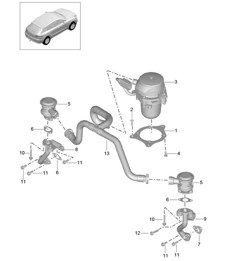 Sekundärluftpumpe (Modell: CTMA,CTM, CTLA,CTL, DCNA,DCN, DHKA,DHK) 95B.1 Macan 3.0L / 3.6L 2014-18