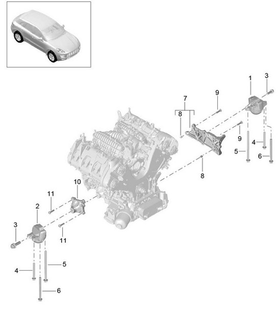 Diagram 109-010 Porsche 991.1 Carrera C2 3.4L (350 Bhp) 2012-16 Motor