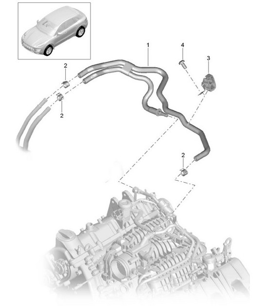 Diagram 201-030 Porsche 911 & 912 (1965-1989) Fuel System, Exhaust System