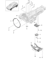 Parti di montaggio per motore e trasmissione/Supporto trasmissione (Modello: CTMA,CTM, CTLA,CTL, DCNA,DCN, DHKA,DHK) 95B.1 Macan 3.0L / 3.6L 2014-18