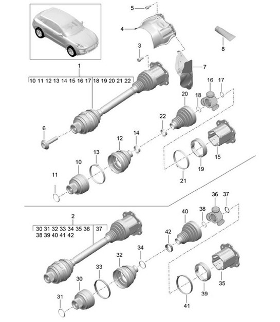 Diagram 401-020 Porsche 911 & 912 (1965-1989) Vorderachse, Lenkung 