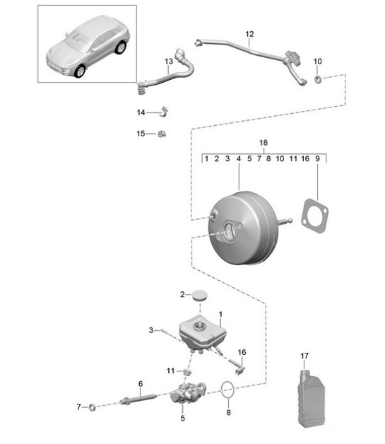 Diagram 604-000 Porsche Macan (95B) MK1 (2014-2018) Wheels, Brakes