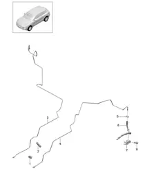 Brake line / Underbody - CENTER, REAR  - 95B.1 Macan 2014-18