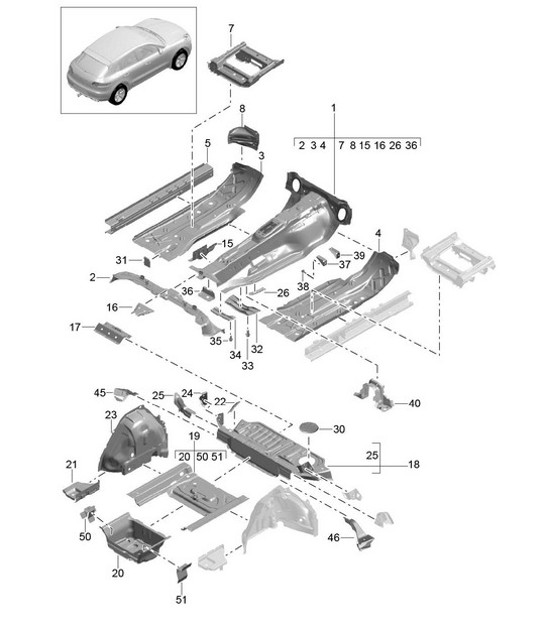 Diagram 801-020 Porsche 997 MK1 GT3 / GT3 RS 2007-09 Body