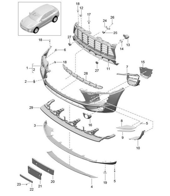 Diagram 802-000 Porsche Macan (95B) MK1 (2014-2018)  车身