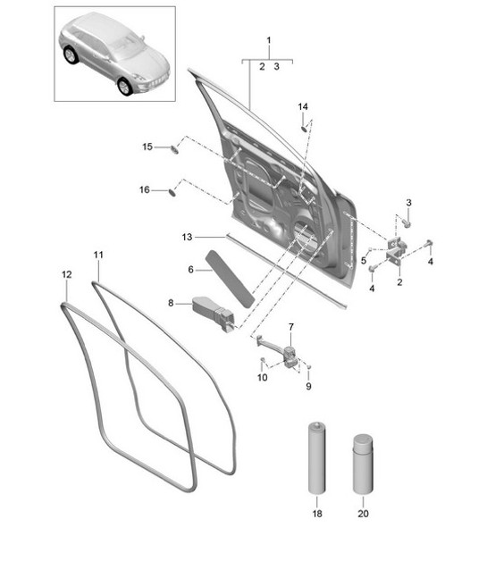 Diagram 804-000 Porsche Macan (95B) MK1 (2014-2018)  车身