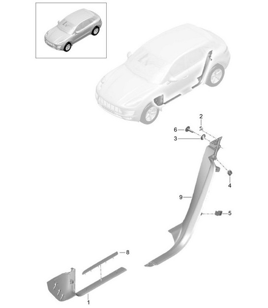 Sierdelen / Accessoires / Dorpellijst / Dorpel - ONDER BINNEN - 95B.1 Macan 2014-18