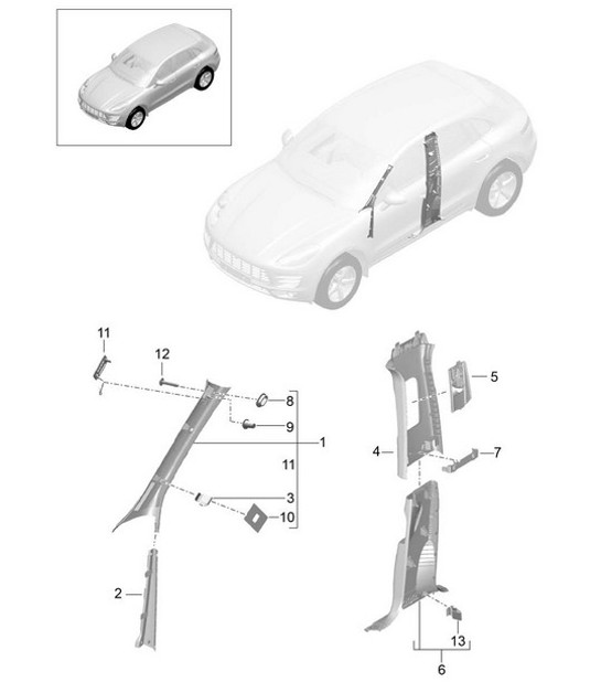 A-stijl / B-stijl / Trim / Accessoires - BOVEN - 95B.1 Macan 2014-18