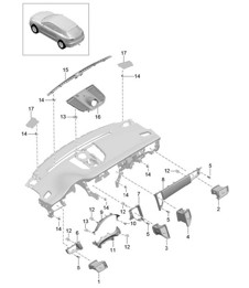 Accessories / Instrument panel trim / Upper part  95B.1 Macan 2014-18
