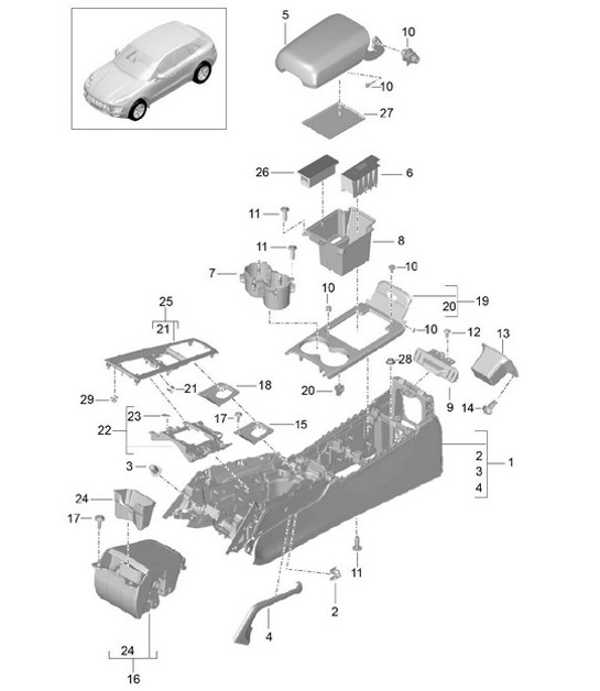 Diagram 809-020 Porsche 911 1984-1986 3.2L  车身