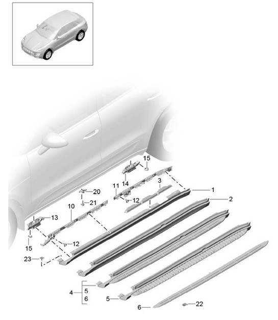 Diagram 810-010 Porsche 970.2 Panamera Turbo V8 Executive 2014-16 Carrozzeria