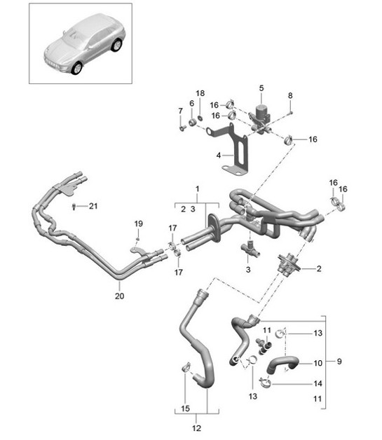 Diagram 813-015 Porsche 997 MK1 Carrera 2 3.6L 2005-08 Karosserie