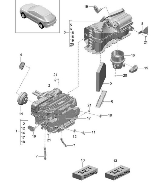 Diagram 813-050 Porsche 955 Cayenne Turbo 4.5L 2003-06 Karosserie