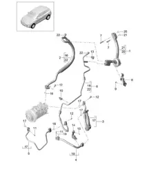 Kältemittelkreislauf R134A (Modell: V6 TDI PR:KK1,D1V, D51,D43,DD7) 95B.1 Macan 3.0L V6 TDI >>2017
