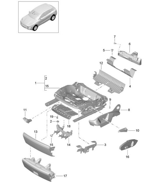 Diagram 817-006 Porsche Macan (95B) MK1 (2014-2018) Karosserie