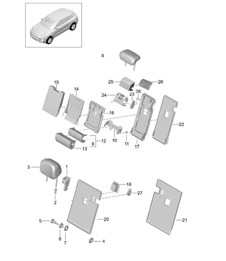 Déverrouillage du dossier / Accessoires / Appuie-tête 95B.1 Macan 2014-18