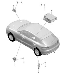 Regeleenheid / Crashsensor voor airbag / Airbag 95B.1 Macan 2014-18