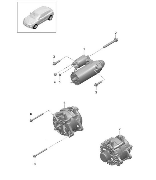 Diagram 902-005 Porsche Boxster 981 Spyder 3.8L 2016 Equipo eléctrico