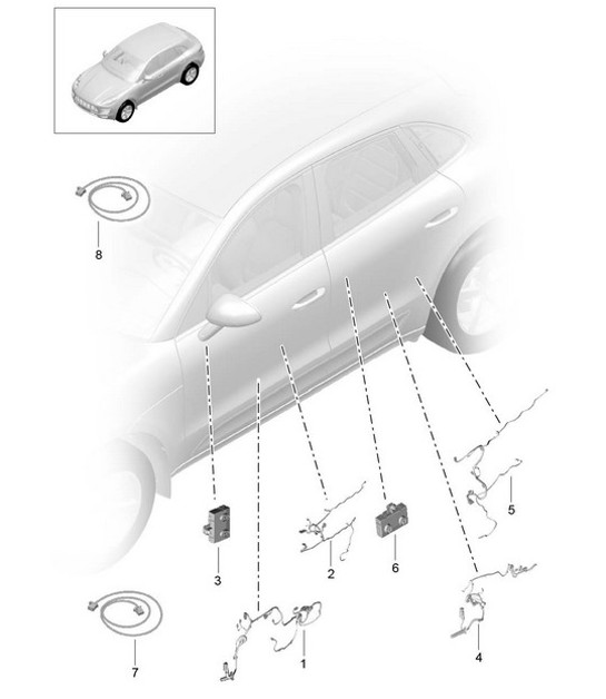 Diagram 902-015 Porsche Macan (95B) MK1 (2014-2018) Elektrische apparatuur