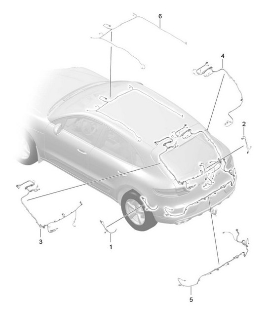 Diagram 902-020 Porsche Macan (95B) MK1 (2014-2018) Electrical equipment