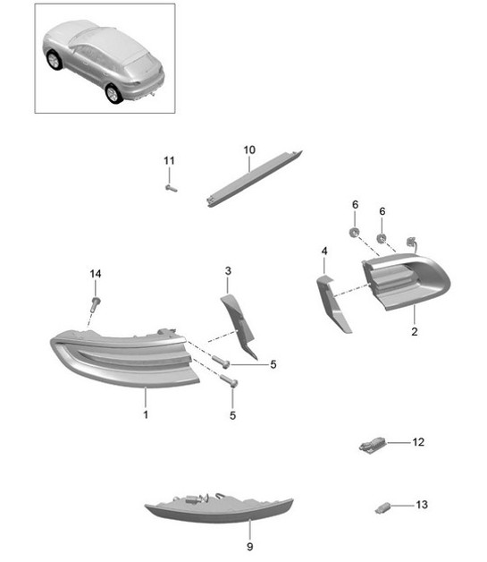Diagram 905-010 Porsche Macan (95B) MK1 (2014-2018) 电子设备