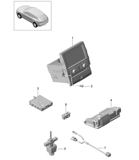 Diagram 911-000 Porsche Panamera 970 MK1 (2009-2013) Elektrische Ausrüstung