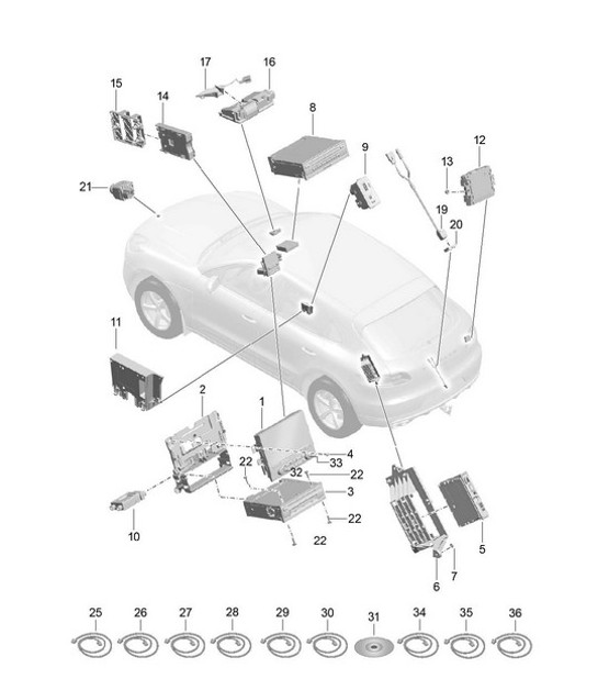 Diagram 911-002 Porsche Panamera 970 MK1 (2009-2013) Elektrische Ausrüstung