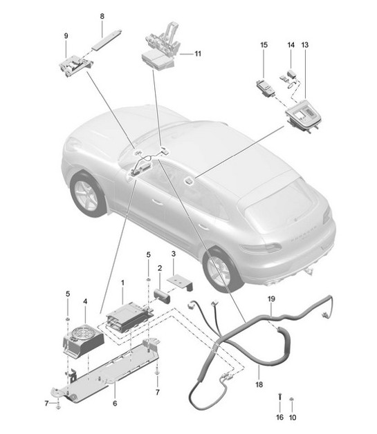 Diagram 911-004 Porsche Boxster 986/987/981 (1997-2016) Electrical equipment