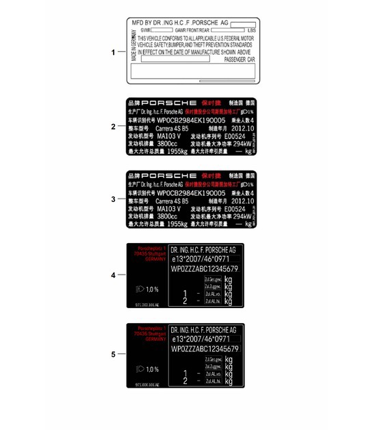 Diagram 003-025 Porsche Boxster 718 (982) 2017>> Accessories & others 