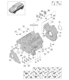 Carter motore / Singoli componenti - Modello: DLZ, DLZB, DGR, DGRB, DGR, DGRC - 95B (II / III) Macan 2.9L / 3.0L 2019 - 2024