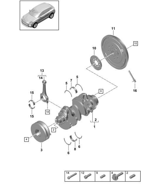 Diagram 102-005 Porsche 918 Spyder 2014-2015 