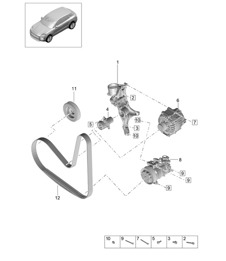 Keilriemen / Riemenspannerdämpfer - PR:T2B - 95B (II / III) Macan 2.0L 2019 - 2024