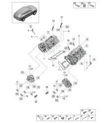 Testata cilindri - Modello: DLZ,DLZB, DGR,DGRB,DGRC - 95B (II / III) Macan 2.9L / 3.0L 2019 - 2024