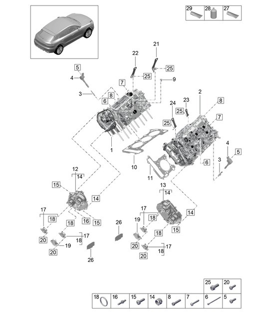 Diagram 103-005 Porsche Macan (95B) MK3 2022>> Moteur