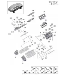 气门室盖/消音器/配件 - 型号：DLZ、DLZB、DGR、DGRB、DGR、DGRC - 95B (II / III) Macan 2.9L / 3.0L 2019 - 2024