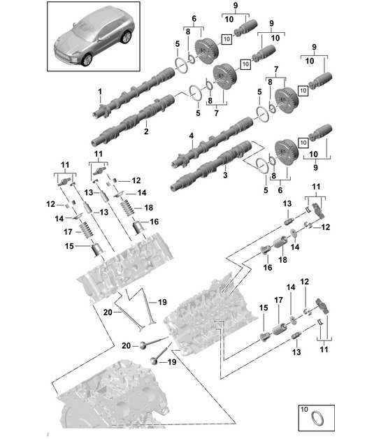 Diagram 103-105 Porsche 968 (1992-1995) Motore
