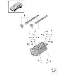 Camshaft, Valves - PR:T2G - 95B (II / III) Macan 2.0L 2019 - 2024