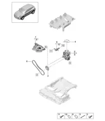 Ölpumpe – Modell: DLZ, DLZB, DGR, DGRB, DGR, DGRC – 95B (II/III) Macan 2,9 l/3,0 l 2019–2024