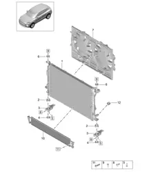 Refroidisseur de liquide de refroidissement - Modèles : DLZ, DLZB, DGR, DGRB, DGR, DGRC - 95B (II/III) Macan 2,9 L/3,0 L 2019-2024