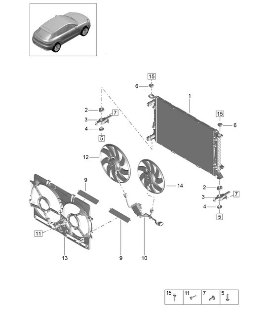 Diagram 105-210 Porsche 95B.2 Macan S Petrol 3.0L V6 (354Bhp) 2019-21 引擎