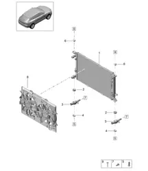 Kühlmittel-Kühlsystem / Kühlmittelkühler - PR:T2B + GP2 - 95B (II / III) Macan 2.0L 2019 - 2024