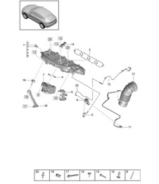 Intake air distributor - PR:T2G - 95B (II / III) Macan 2.0L 2019 - 2024