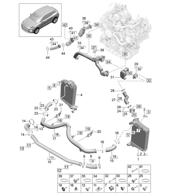 Diagram 107-210 Porsche Macan (95B) MK2 2019-2021 Engine
