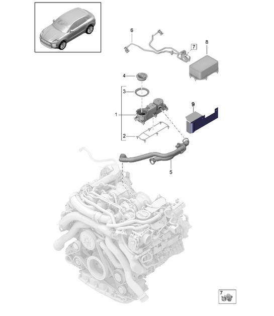 Diagram 107-355 Porsche Macan (95B) MK2 2019-2021 Engine