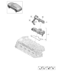 Oil separator / Breather line / Crankcase housing  ventilation - PR:T2G -  95B (II / III) Macan 2.0L 2019 - 2024
