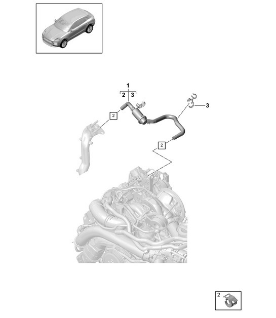Diagram 201-150 Porsche Macan (95B) MK2 2019-2021 Fuel System, Exhaust System