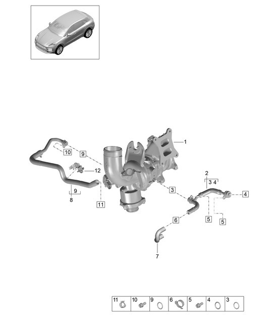 Diagram 202-120 Porsche Macan (95B) MK2 2019-2021 Fuel System, Exhaust System